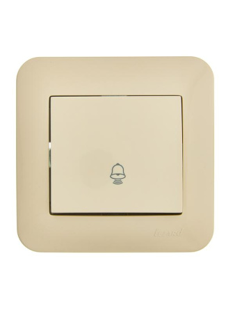 Кнопка звонка 1-кл.СП ASTI 10А IP20 в сборе крем.  7081-0303-103