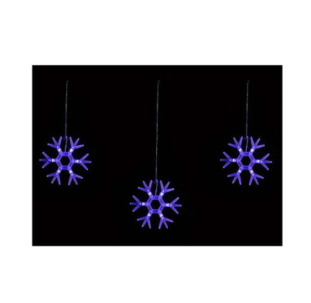 Гирлянда светодиодная "Снежинки-1" ULD-E1503-036/DTA BLUE IP20 SNOWFLAKES-1 1.5х3м 6 подвесов 36LED  UL-00001406