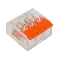 Клемма соединительная рычажковая компактная 3-проводная прозрачная (0.14-4кв.мм) (уп.20шт)  07-5203-20