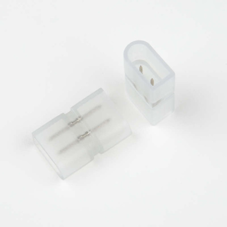 Соединитель контактный прямой UTC-K-12/N21 CLEAR 025 POLYBAG для светодиодных лент ULS-N21 NEON 220В 8х16мм 2 контакта прозр. (уп.25шт)  UL-00002929