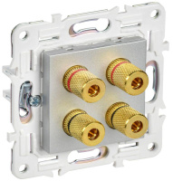 Аудиорозетка 4-м SKANDY SK-A01S серебр.  SK-S40-K23