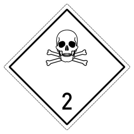 Знак опасности 2.2 "Ядовитый газ" 250х250мм пленка самоклеящаяся  an-7-2-2