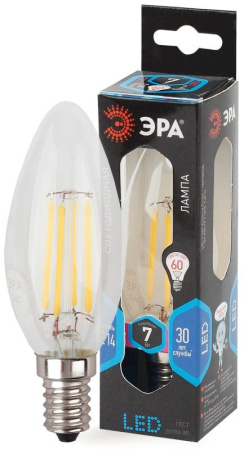 Лампа светодиодная филаментная F-LED B35-7w-840-E14  Б0027943