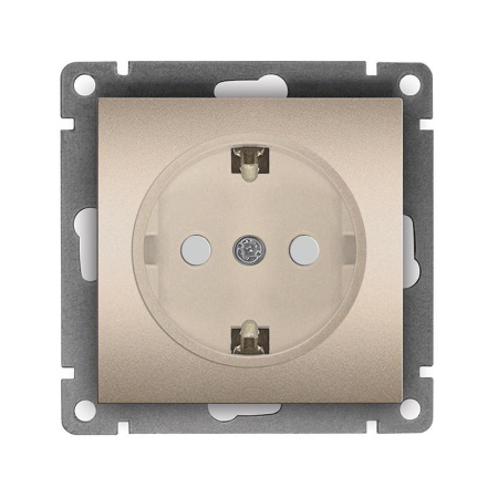 Розетка 1-м СП Афина 16А IP20 с заземл. защ. шторки механизм шампань  A0049-Br