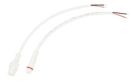 Кабель соединительный (2pin) герметичный (IP67) 2х0.35кв.мм 300В бел.  11-9320