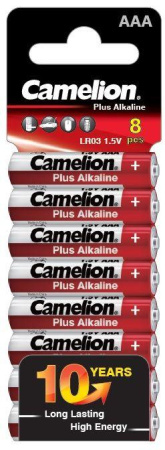 Элемент питания алкалиновый AAA/LR03 1.5В Plus Alkaline SP8 (уп.8шт)  14861