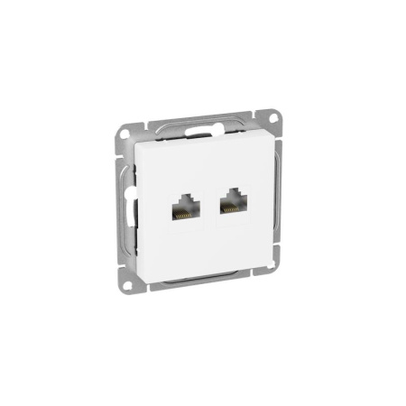 Розетка компьютерная 2-м СП Эпика RJ45 кат.5 механизм бел.  UP1-SOW-2RJ45-5