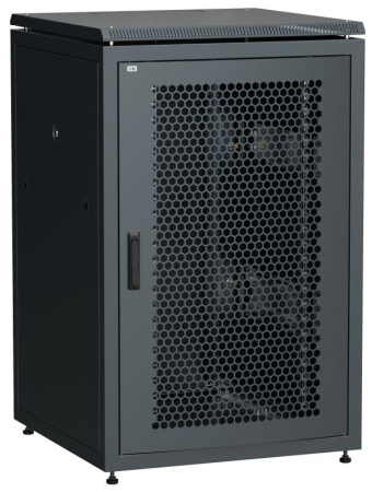 Шкаф сетевой LINEA N 18U 800х800мм перф. передняя дверь задняя металлическая черн.  LN05-18U88-PM