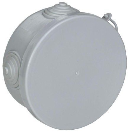 Коробка распаячная КМ ОП d85х40мм IP54 4 вв (7035)  UKO21-085-040-000-K03-54
