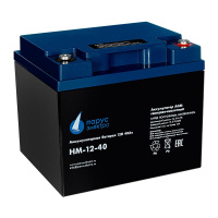 Батарея аккумуляторная HM-12-40 свинцово-кислотная 12В/40А.ч ПарусЭлектро HM-12-40