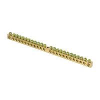 Шина PEN "ноль-земля" 6х9 24 отвер. латунь крепеж по центру  sn0-63-24