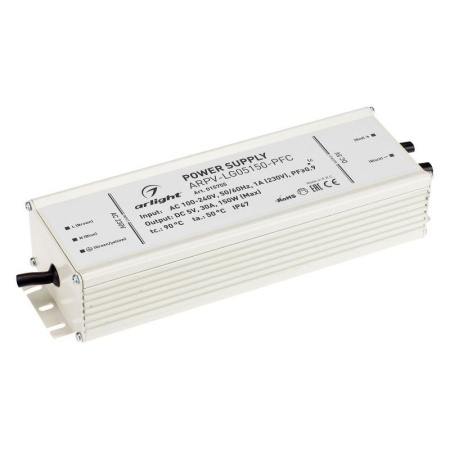 Блок питания ARPV-LG05150-PFC 5В 30.0А 150Вт IP67 метал. 5 лет  015755