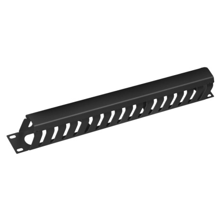 Органайзер кабельный JB07-1U-BK 19дюйм 1U с крышкой метал. RAL9004 черн.  8643c