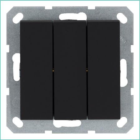 Выключатель 3-кл. 10А IP20 механизм черн. матовый soft touch  G3031PB