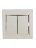 Выключатель 2-кл. СП Mira 10А IP20 со вставкой крем.  701-0303-101