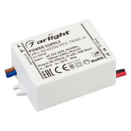 Блок питания ARJ-KE40250-PFC-TRIAC-A 10Вт 250мА IP44 пластик 5 лет  028780