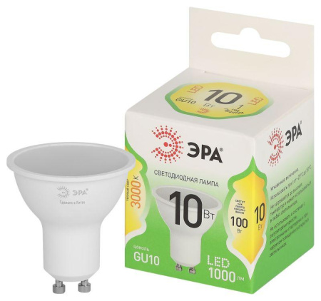 Лампа светодиодная GREEN LINE MR16-10W-830-GU10 GL GU10 10Вт софит свет тепл.  Б0067006
