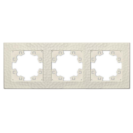 Рамка 3-м Афина фактурная универс. слоновая кость (ivory)  A10045-I