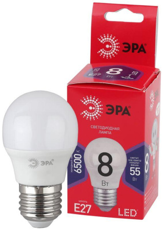 Лампа светодиодная RED LINE LED P45-8W-865-E27 R 8Вт P45 шар 6500К холод. бел. E27  Б0045359