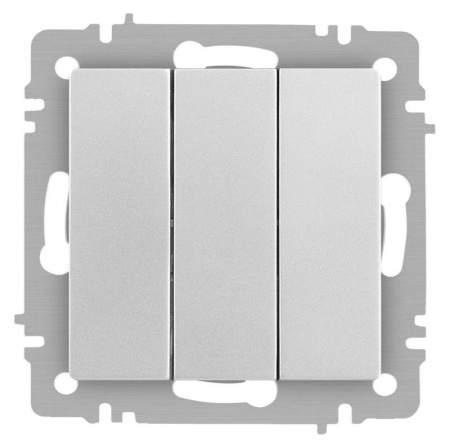 Выключатель Accent 6-106-03 тройной 10А-250В IP20 СУ AL/CU алюм.  Б0063536
