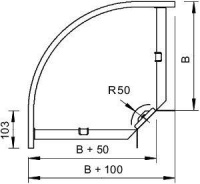Угол для лотка горизонтальный 90град. 200х85 RB 90 820 FS OBO 7001789