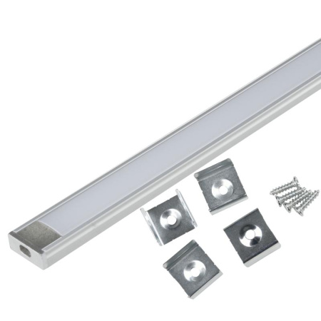 Профиль накладной UFE-K02 SILVER/FROZEN 200 POLYBAG матов. алюм. рассеив. 200см в компл. 2 заглушки и 4 крепежа  UL-00005027