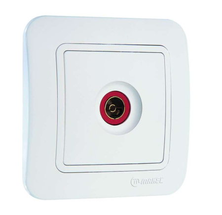 Розетка телевизионная TV 1-м СП Lillium 16А IP20 бел./бел.  70007