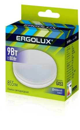Лампа светодиодная LED-GX53-9W-GX53-6K 9Вт GX53 6500К 180-240В  14309