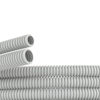 Труба гофрированная ПВХ гибкая легкая d40мм без протяжки сер. (уп.50м)  9094050