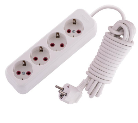 Удлинитель 4х5м с заземл. 16А IP20 Lila  720-0405-401
