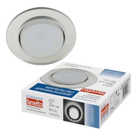 Светильник точечный декоративный DLS-L159 GX53 Chrome/Glassy GX53 встраив. доп. светодиод. подсветка 4Вт без лампы  UL-00005324