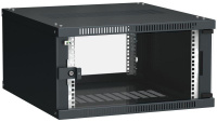 Шкаф LINEA WE 6U 600x650мм дверь стекло черн.  LWE5-06U67-GF