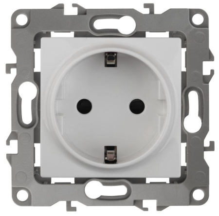Розетка 1-м СП 12 12-2101-01 16А IP20 16AX 250В 2P+E Schuko механизм бел.  Б0014675