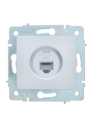 Розетка компьютерная 1-м СП ASTI IP20 RJ45 механизм Cat 6e жемчуж./бел. перламутр.  7081-3088-140