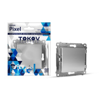 Переключатель проходной 1-кл. СП Pixel 10А IP20 механизм алюм.  TKE-PX-P1-C03