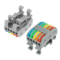 Клемма строительно-монтажная СМК проходная 222-425D 5п 0.08-4кв.мм с креплением на DIN-рейку сер. (уп.20шт)  07-5236