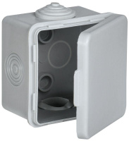 Коробка распаячная КМ ОП 65х65х50мм IP54 откидная крышка 4 гермоввода (7035)  UKO31-065-065-050-K03-54 Коробка распаячная КМ ОП 65х65х50мм IP54 откидная крышка 4 гермоввода (7035)  UKO31-065-065-050-K03-54