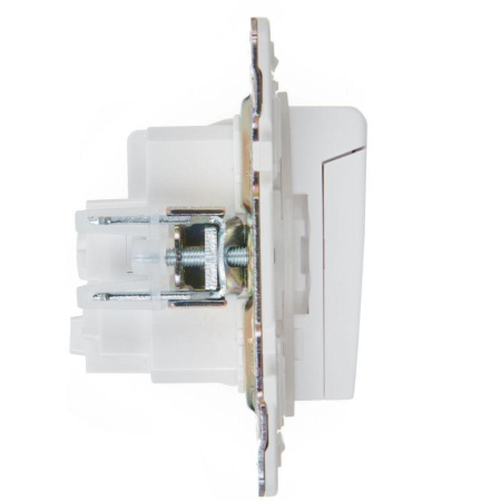 Розетка 1-м SKANDY 16А IP44 с заземл. защ. штроки с крышкой SK-R11W арктич. бел.  SK-R16-16-44-K01