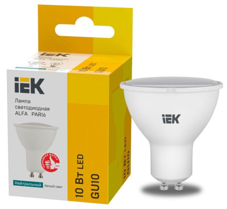 Лампа светодиодная Alfa 10Вт PAR16 софит 4000К GU10 230В (6шт)  LLA-PAR16-10-230-4-GU10-6