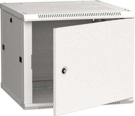 Шкаф 19дюйм LINEA W 9U 600х600мм настен. метал. дверь RAL7035  LWR3-09U66-MF