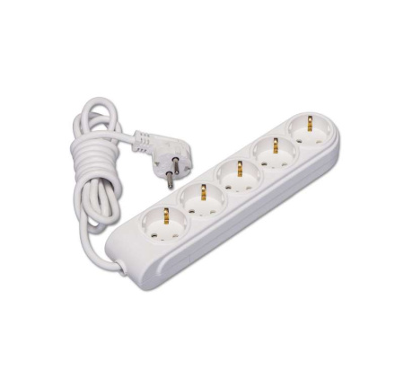 Удлинитель 5х2м с заземл. 16А IP20 ПВС 3х1.5 защ. шторки  N5210034