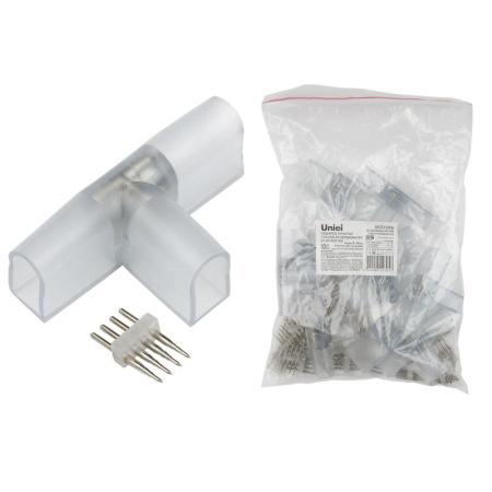 Соединитель Т-образный UTC-K-34/N22 CLEAR 010 POLYBAG для светод. лент ULS-N22 RGB NEON 220В 4 контакта. (уп.10шт)  UL-00005796