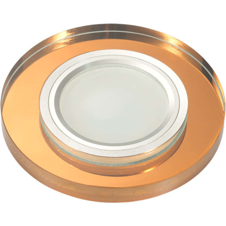 Светильник декоративный Luciole DLS-L106 GU5.3 CHROME/BRONZE GU5.3 встраив. доп. светодиод. подсветка 3Вт без лампы основание метал. хром отделка стекло цвета бронз.  UL-00000357