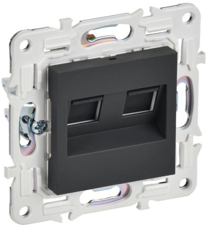 Розетка компьютерная двойн. RJ45 кат.6 SKANDY SK-K04G графит  SK-K20-2-K53