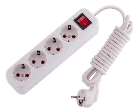 Удлинитель 4х3м с заземл. 16А IP20 Lila с выкл.  720-0403-402