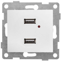 Розетка USB 2-м СП Bravo механизм бел. матов.  С10USB2-041