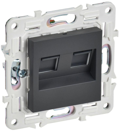 Розетка компьютерная двойн. RJ45 кат.5E SKANDY SK-K03T титан  SK-K20-1-K48