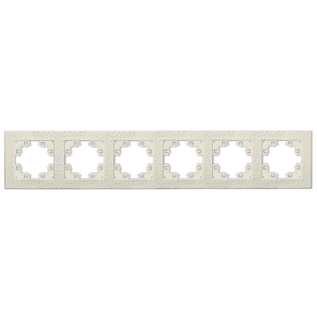 Рамка 6-м Афина фактурная универс. слоновая кость (ivory)  A11043-I