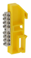 Шина PE "земля" на DIN-изоляторе ШНИ-6х9-8 NO-222-91-1 никелирован. Д желт.  Б0044140 Шина PE "земля" на DIN-изоляторе ШНИ-6х9-8 NO-222-91-1 никелирован. Д желт.  Б0044140