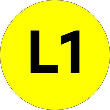 Наклейка "L1" d20мм PROxima  an-2-15